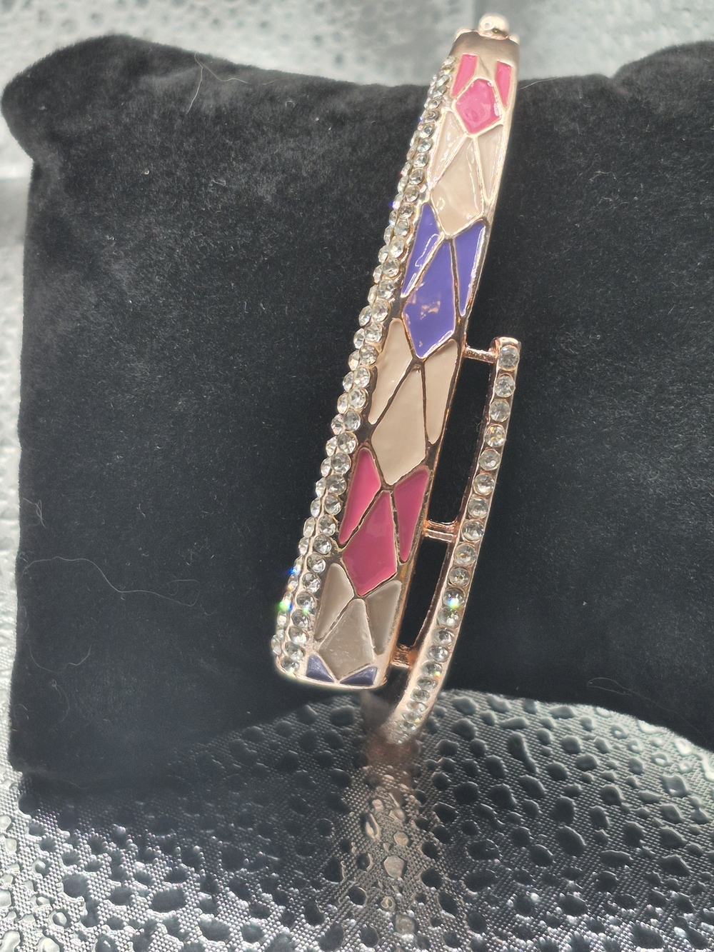 Women's Rose Gold Multicolor Enamel & Crystal Bracelet